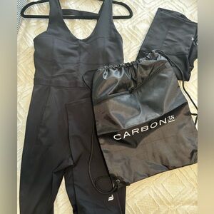 Lot of athletic wear- Fabletics onesie, ON bike shorts and Carbon 38 sling bag
